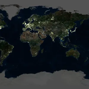 Whole Earth at night, satellite image