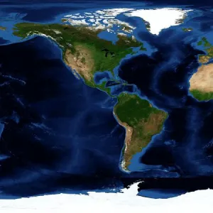 Earth, topographic and bathymetric map