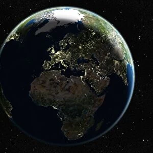 Europe at night, satellite image