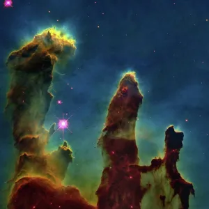 Gas pillars in the Eagle Nebula