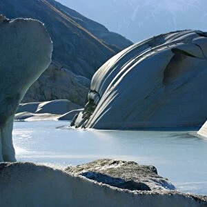 Glacier-polished rocks