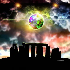 Glowing ball UFO over Stonehenge