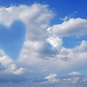 Heart shape in clouds, conceptual image