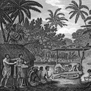 Human sacrifice in Tahiti, artwork