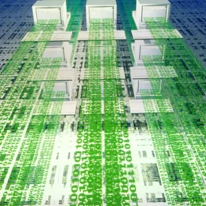 Computer artwork print: Binary Digit Highway