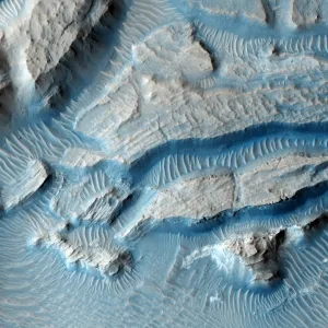 Martian crater rim, satellite image