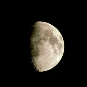 Optical image of a waxing gibbous moon