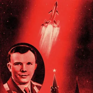 Soviet poster commemorating Yuri Gagarin