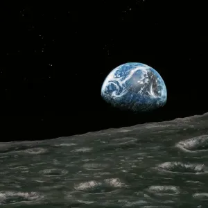 Earthrise Black-and-White Print Earthrise Black-and-White Print