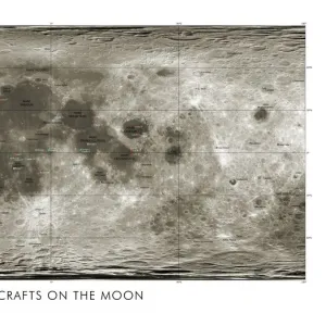 Spacecraft on the Moon, lunar map