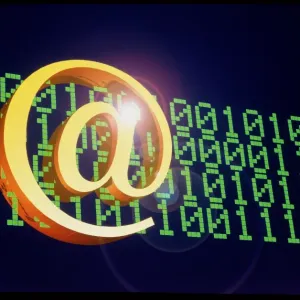 Print of Binary Code Representing the E-mail Symbol