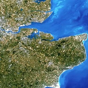 True-colour satellite image of southeast England