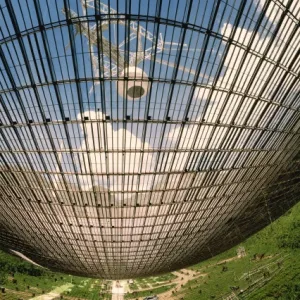 Underside of Arecibo radio telescope