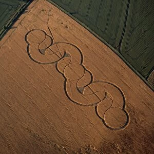 Aerial image of crop circle, Wiltshire, England, United Kingdom, Europe