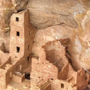 Anasazi Ruins, Square Tower House, dating from between 600 AD and 1300 AD, Mesa Verde National Park