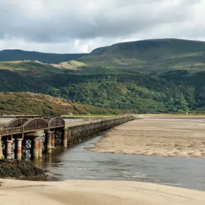 Barmouth Bridge Print, a wooden viaduct over the River Mawddach