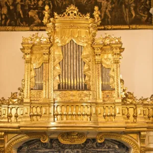 Baroque decor in adjoining sacristy in Se Cathedral, Porto, Portugal, Europe