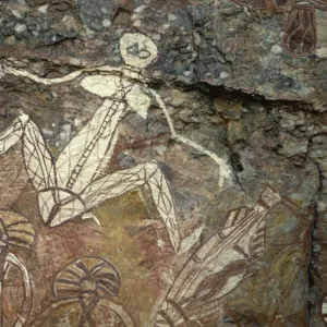 Barrginj, wife of Namarrgon the Lightning Man, one of the supernatural ancestors depicted at the aboriginal rock art site at Nourlangie Rock in Kakadu National Park, UNESCO World Heritage Site, Northern Territory