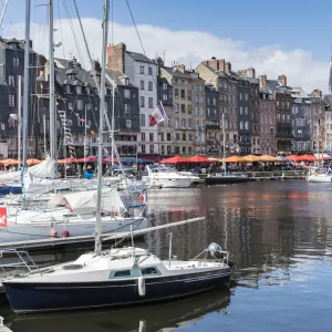 Boats in the harbour, Honfleur, Normandy, France, Europe