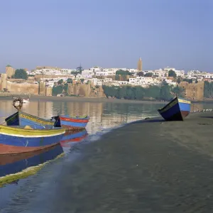 Boats at Sale with the skyline of the city of Rabat in background