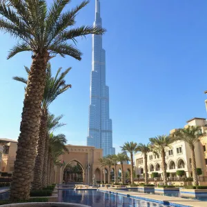 Burj Khalifa, the tallest man made structure in the world at 828 metres