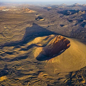 Caldera Roja Volcano in Timanfaya National Park, Lanzarote, Canary Islands, Spain