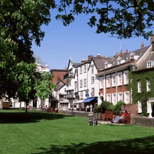 Cathedral Close Print, Exeter Cathedral Close Print, Exeter