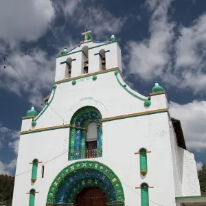 The Church of San Juan Bautista, founded in 1797, San Juan Chamula, Chiapas, Mexico, North America