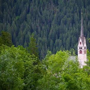 Church, Vigo di Fassa, Fassa Valley, Trento Province, Trentino-Alto Adige / South Tyrol, Italian Dolomites, Italy, Europe