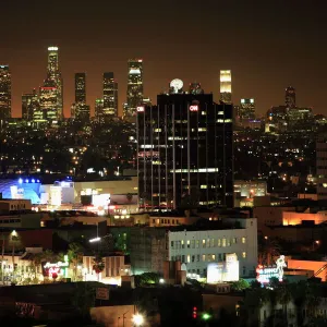 City at night, Los Angeles, California, United States of America, North America