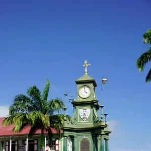 Clock Tower in the centre of capital, Piccadilly Circus, Basseterre, St. Kitts, St