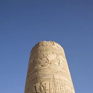 A column in the temple of Kom Ombo, Egypt, North Africa, Africa