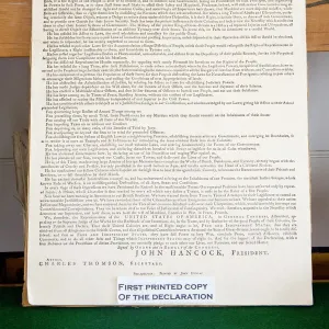 Copy of The Declaration of Independence in Free Quarker Meeting House, Independence National Historical Park, Philadelphia, Pennsylvania, United States of America