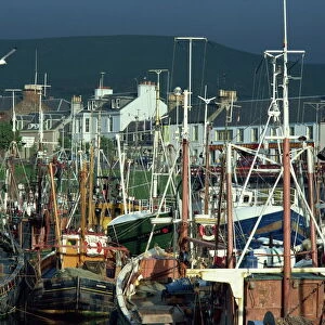Crowded harbour at Girvan