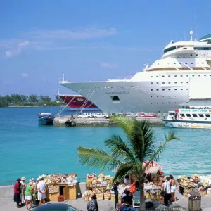 Cruise ship, dockside, Nassau, Bahamas, West Indies, Central America