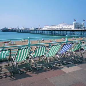 Deckchair Print of Brighton Beach Scene Deckchair Print of Brighton Beach Scene