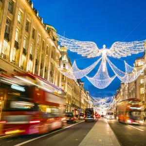 Festive Christmas lights in Regent Street in 2016, London, England, United Kingdom