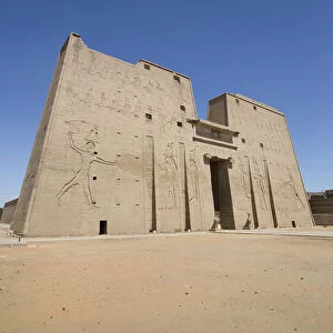 First Pylon, Temple of Horus, Edfu, Egypt, North Africa, Africa