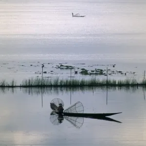 Fisherman, Inle Lake, Shan State, Myanmar (Burma), Asia