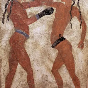 Fresco of children boxing from Akrotiri