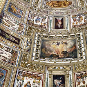 Frescoes on the ceiling of the Gallery of Maps, Vatican Museum, Rome, Lazio, Italy