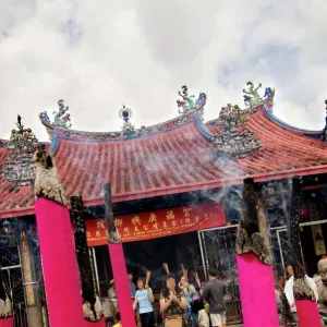 Giant incense sticks, Chinese moon festival, Georgetown, Penang, Malaysia