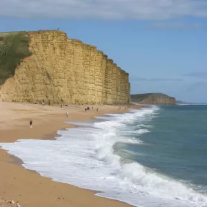 Golden Cliff and beach at West Bay near Bridport, Dorset, Jurassic Coast