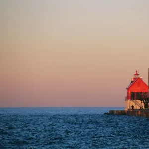 Grand Haven Lighthouse on Lake Michigan