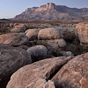 Guadalupe Peak and El Capitan at dusk, Guadalupe Mountains National Park, Texas, United States of America, North America