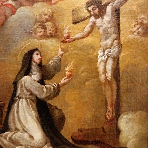 Jesus Christ and Lutgarde de Tongres exchanging hearts, 17th century, Belgian