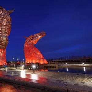 The Kelpies at the entrance to the Forth and Clyde Canal at Helix Park, Falkirk