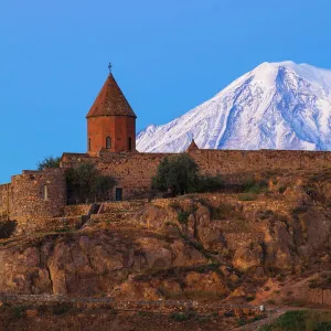 Khor Virap Armenian Apostolic Church monastery, at the foot of Mount Ararat, Ararat Plain, Yerevan, Armenia, Central Asia, Asia