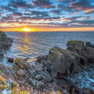 Lagavulin Bay at sunrise, Islay, Argyll and Bute, Scotland, United Kingdom, Europe