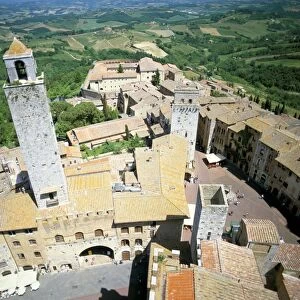Looking down on San Gimignano from one of the town s